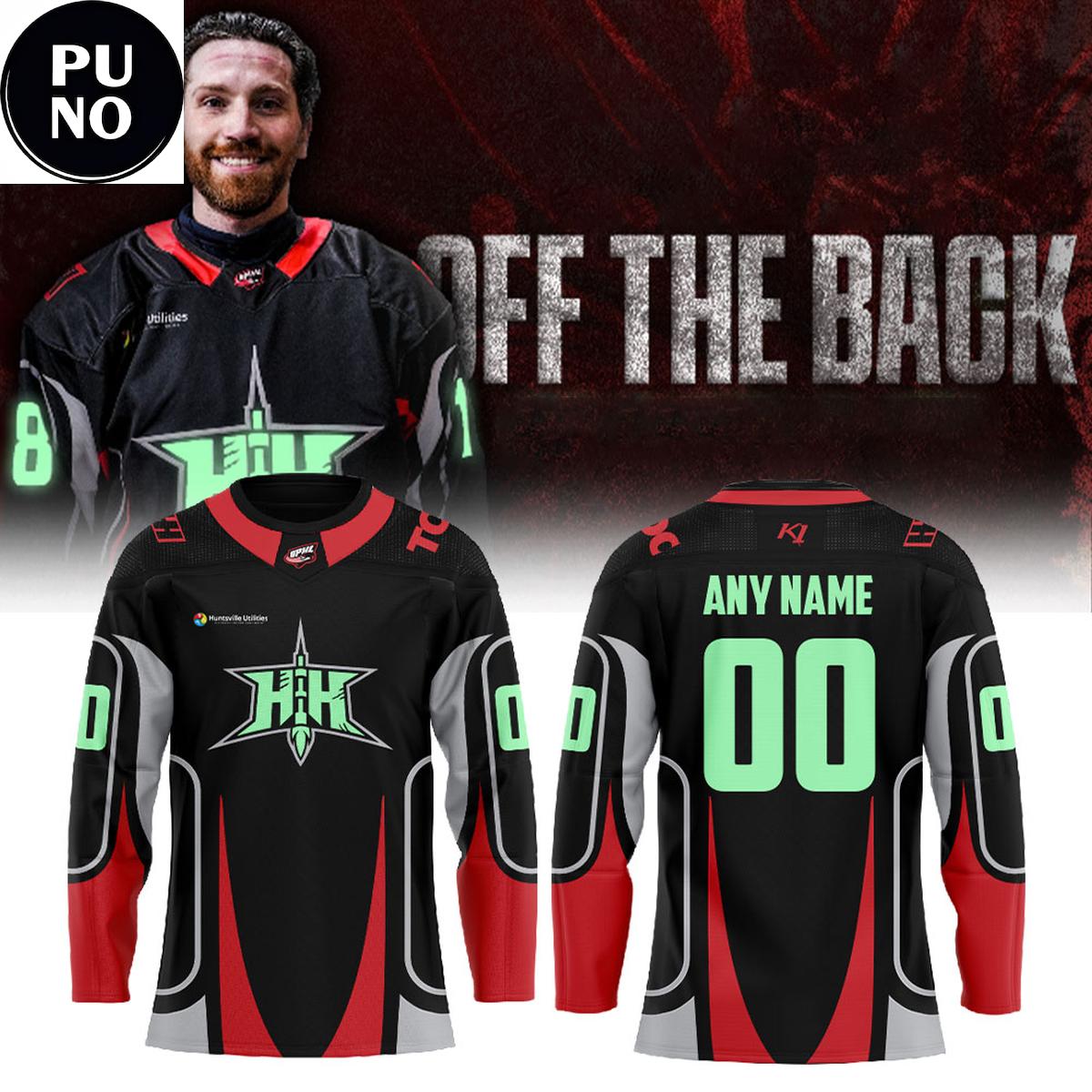 Huntsville Havoc Off the Back Glow Night 2026 Personalized Hockey Jersey