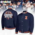 Illinois Fighting Illini 2024 Big Ten Men’s Basketball Conference Tournament Champions Baseball Jacket