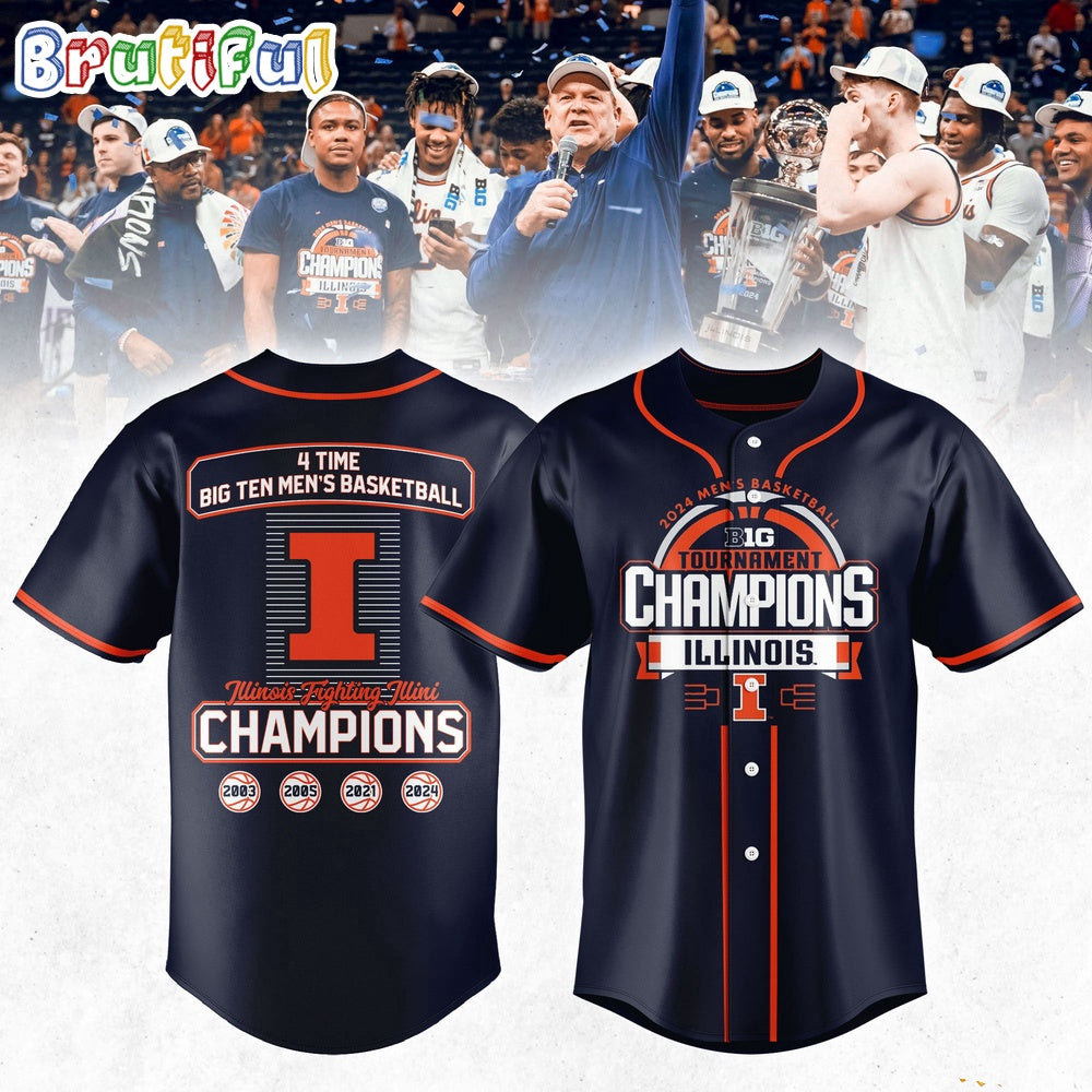 Illinois Fighting Illini 2024 Big Ten Men’s Basketball Conference Tournament Champions Jersey Shirt