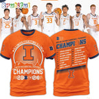 Illinois Fighting Illini 2024 Big Ten Men’s Basketball Conference Tournament Champions Hoodie T-Shirt