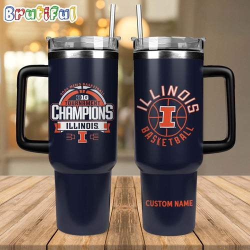 Illinois Fighting Illini 2024 Big Ten Men’s Basketball Conference Tournament Champions Tumbler 40oz