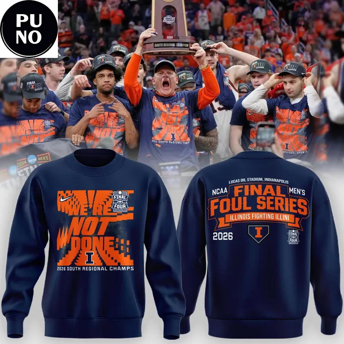 Illinois Fighting Illini 2026 NCAA Men’s Basketball Final Four Navy Hoodie Shirt