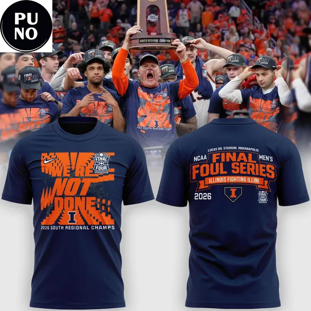Illinois Fighting Illini 2026 NCAA Men’s Basketball Final Four Navy Hoodie Shirt