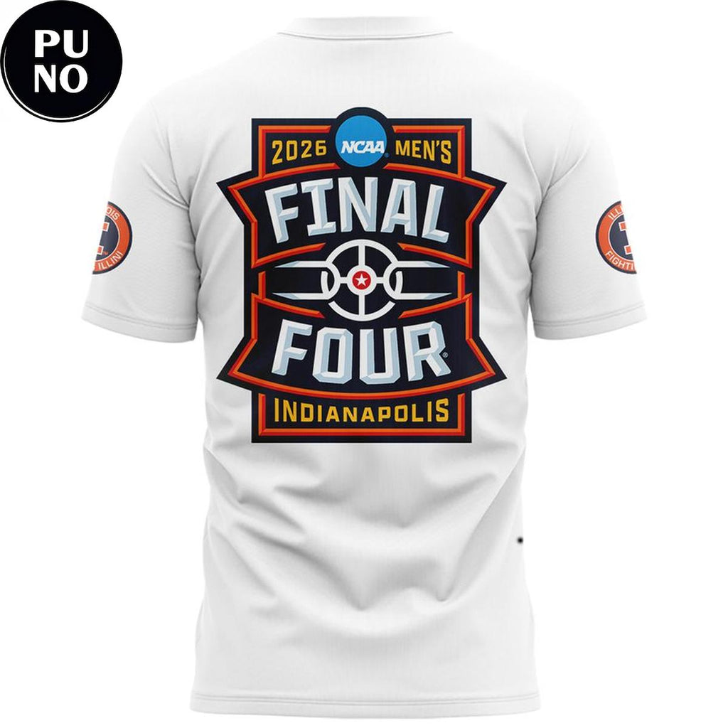 Illinois Fighting Illini 2026 NCAA Men’s Basketball Final Four White Hoodie Shirt