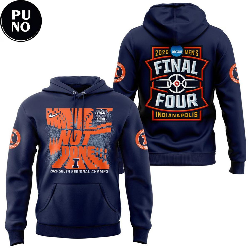 Illinois Fighting Illini 2026 NCAA Men’s Final Four Indianapolis Navy Hoodie Shirt