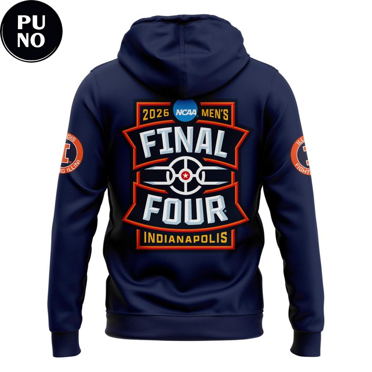 Illinois Fighting Illini 2026 NCAA Men’s Final Four Indianapolis Navy Hoodie Shirt