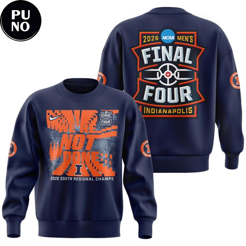 Illinois Fighting Illini 2026 NCAA Men’s Final Four Indianapolis Navy Hoodie Shirt