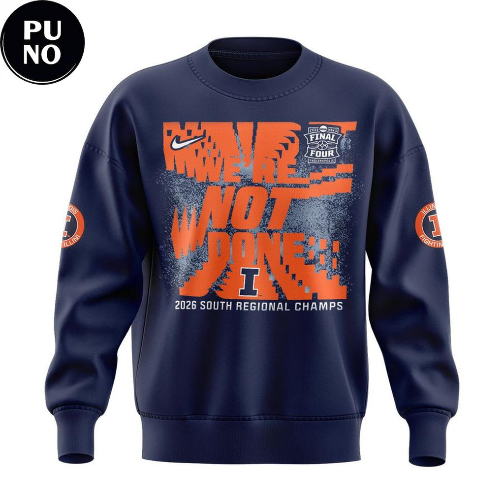 Illinois Fighting Illini 2026 NCAA Men’s Final Four Indianapolis Navy Hoodie Shirt