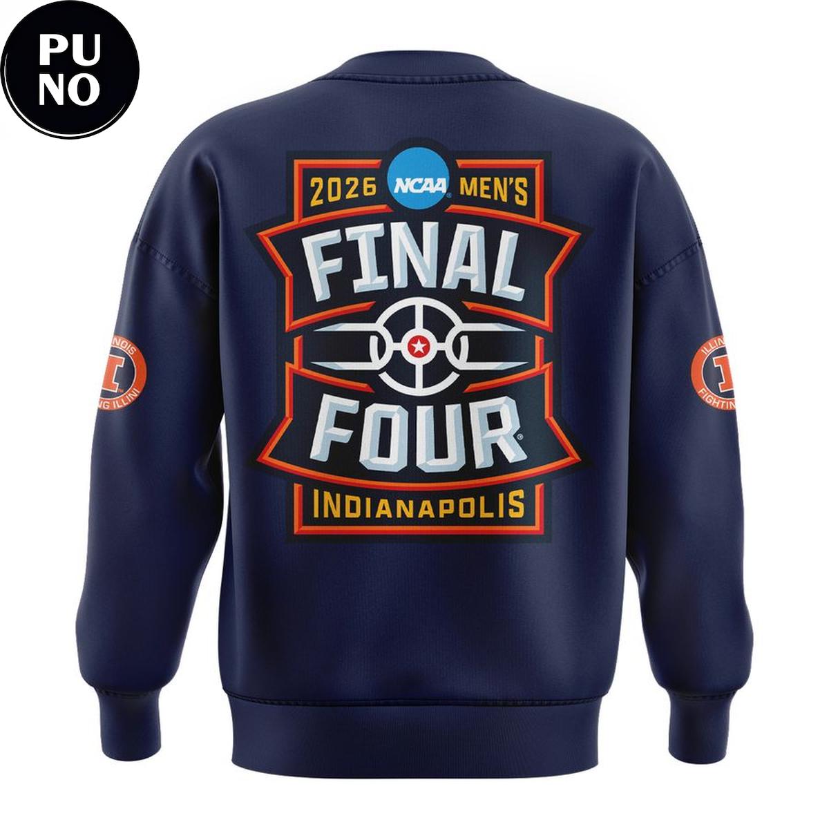 Illinois Fighting Illini 2026 NCAA Men’s Final Four Indianapolis Navy Hoodie Shirt