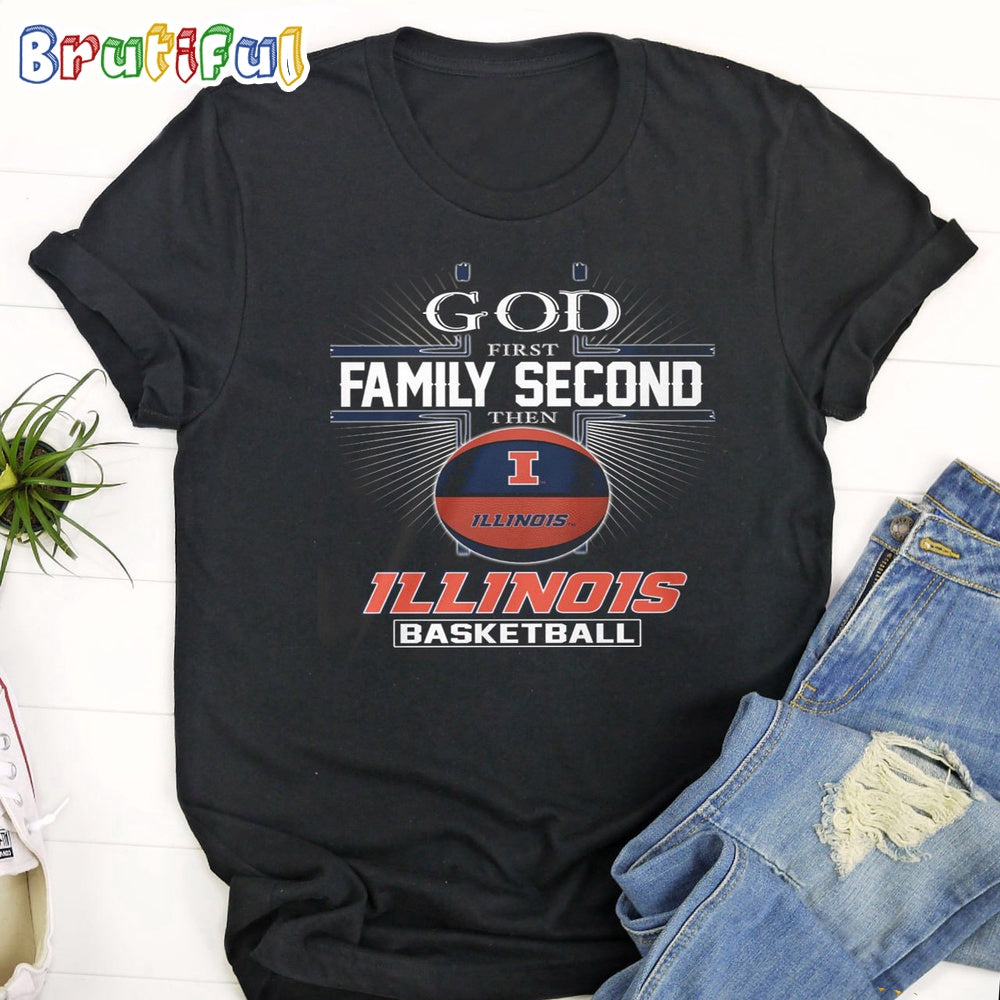 Illinois Suns God First Family Second Then Suns Basketball 2024 T-Shirt