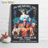 In The Memory Of Thug Life Tupac Shakur 1971-1996 Signature Wall Art Poster Canvas
