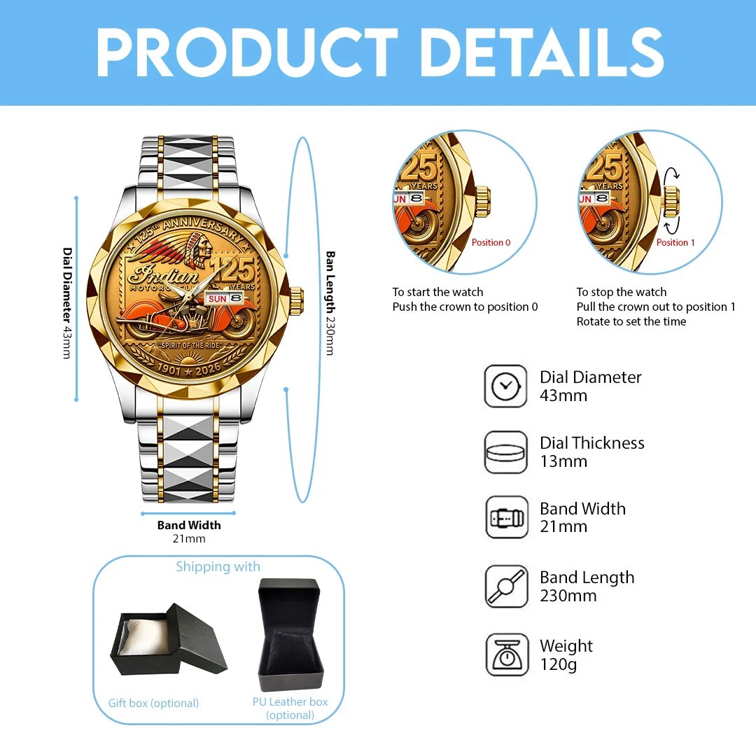 Indian Motorcycle 125th Anniversary Alloy Luxury Quartz Watch – HOATT26861