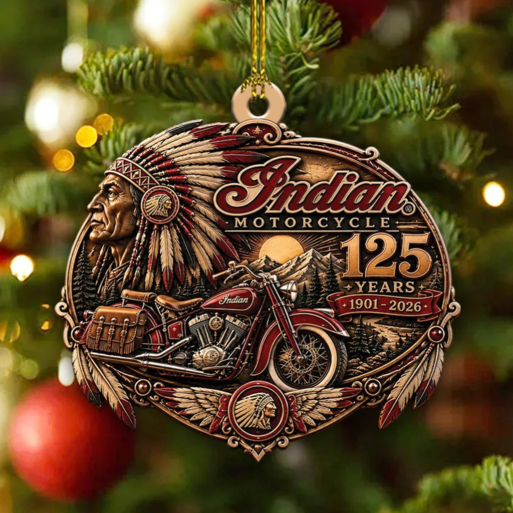 Indian Motorcycle 125th Anniversary Custom Shape 2-side Printed Acrylic Ornament – TANTN26366
