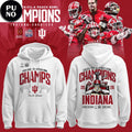 Indiana Hoosiers 2026 Peach Bowl Champions Locker Room Hoodie Shirt