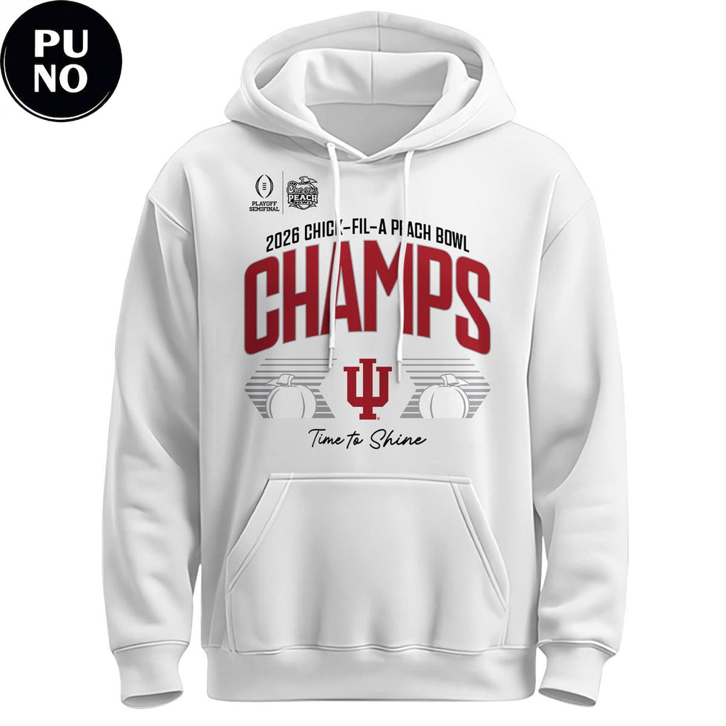 Indiana Hoosiers 2026 Peach Bowl Champions Locker Room Hoodie Shirt
