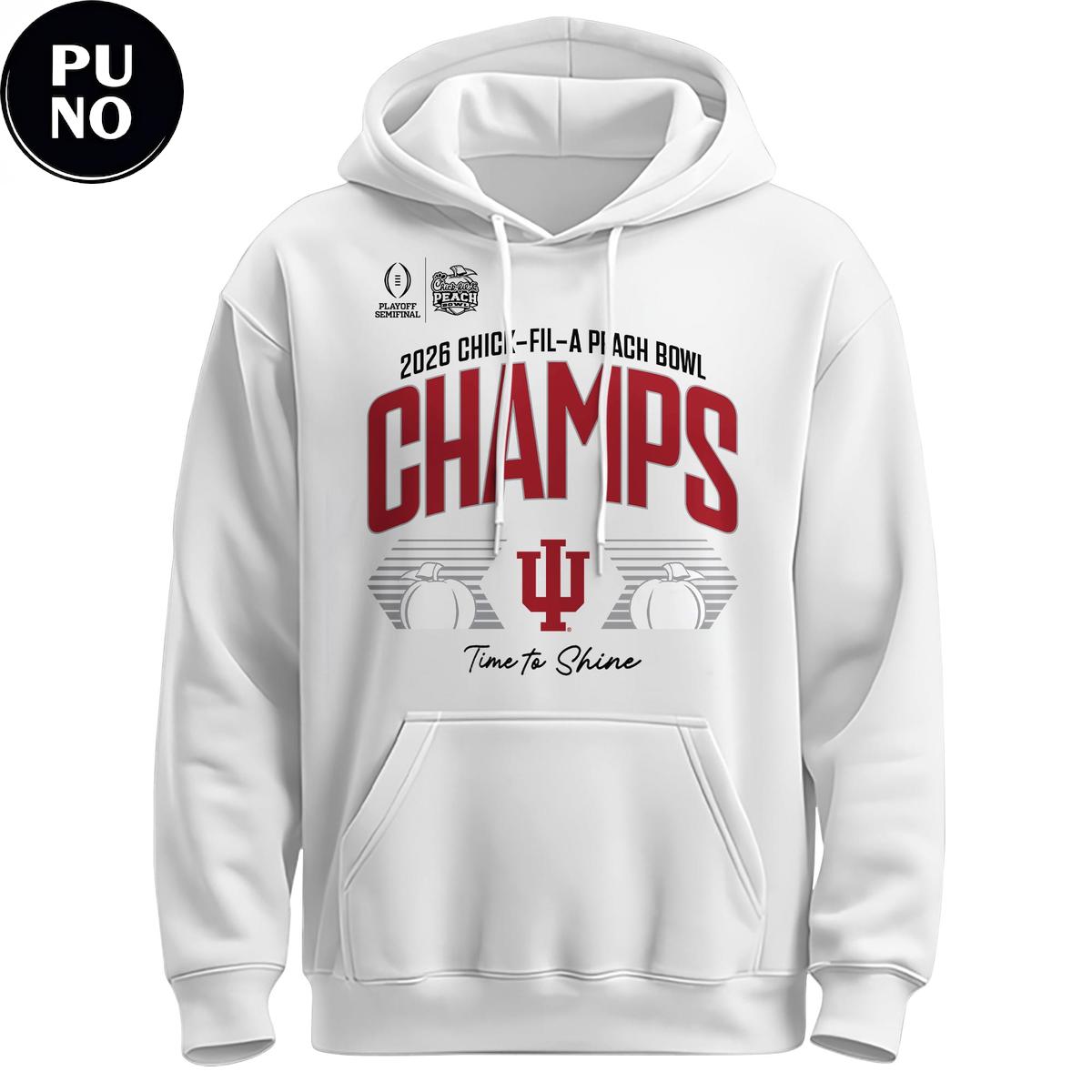 Indiana Hoosiers 2026 Peach Bowl Champions Locker Room Hoodie Shirt