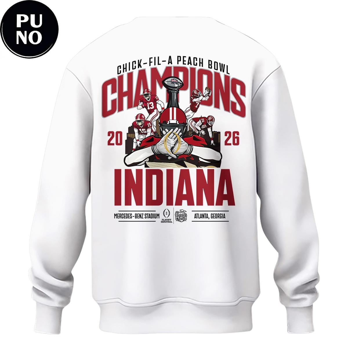 Indiana Hoosiers 2026 Peach Bowl Champions Locker Room Hoodie Shirt