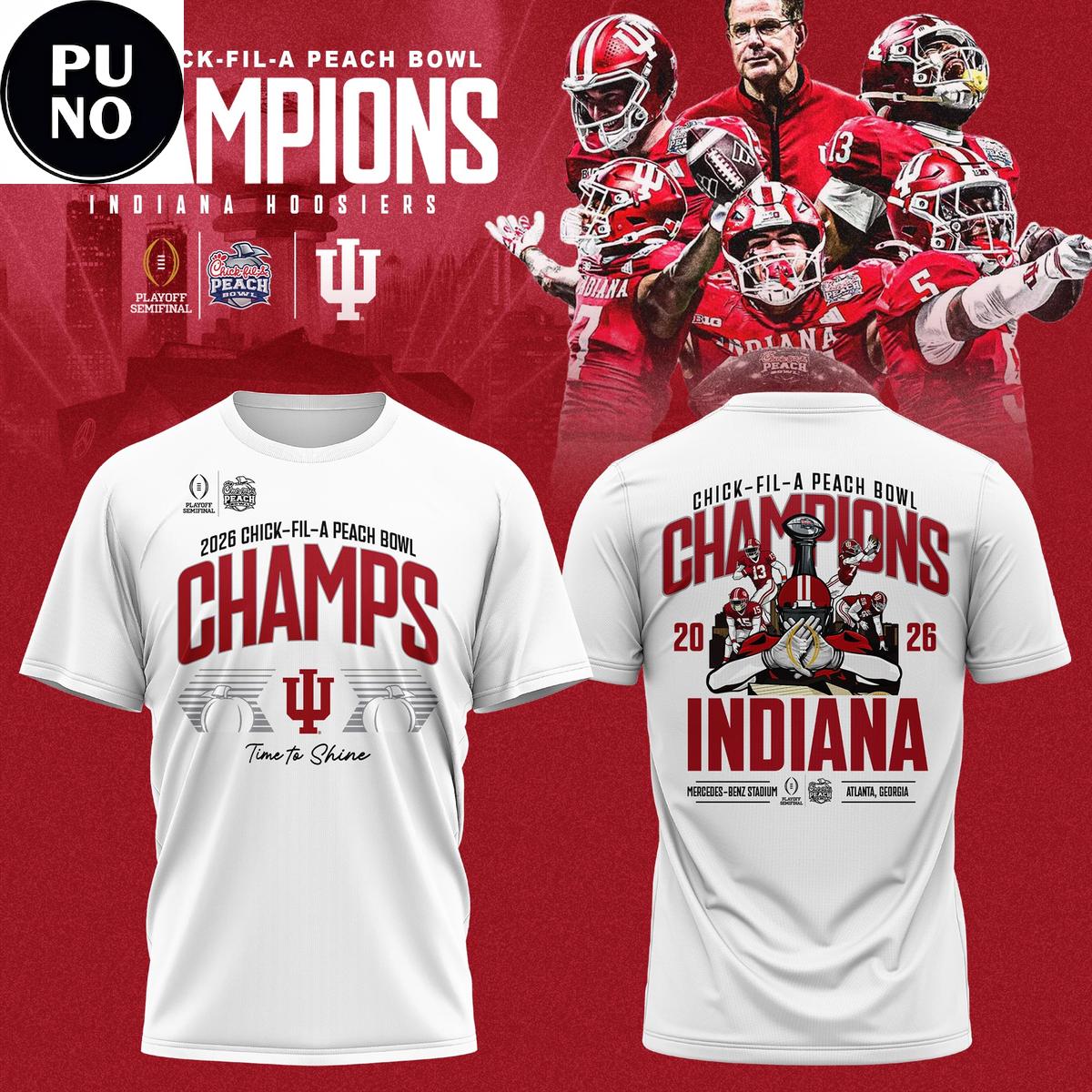 Indiana Hoosiers 2026 Peach Bowl Champions Locker Room Hoodie Shirt