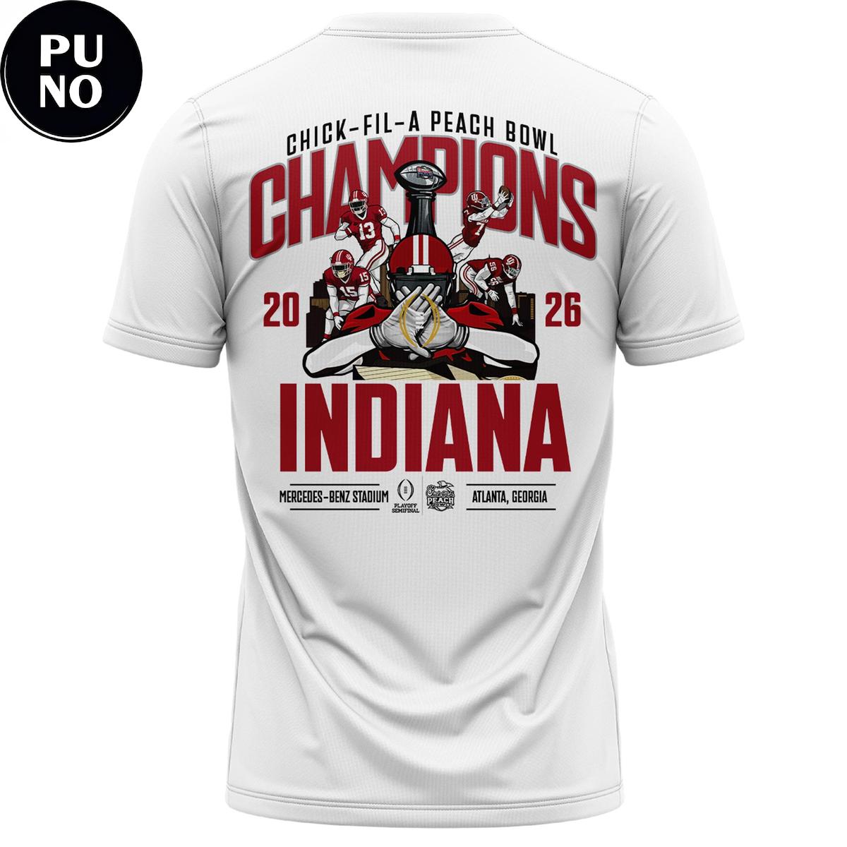 Indiana Hoosiers 2026 Peach Bowl Champions Locker Room Hoodie Shirt