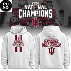 Indiana Hoosiers CFP National Champions 2026 White Hoodie Shirt