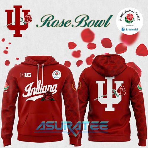 Indiana Hoosiers Football Helmet 2026 Rose Bowl Red Hoodie