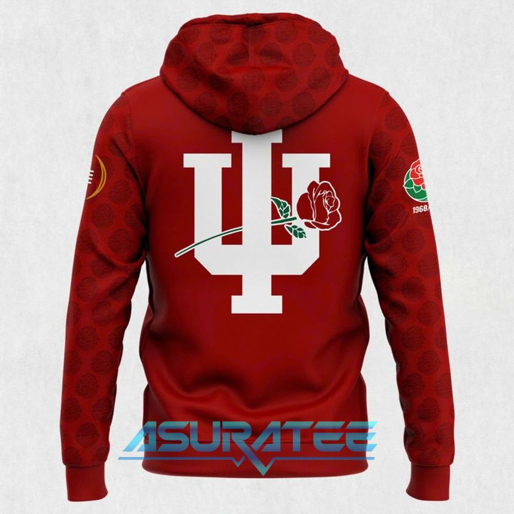 Indiana Hoosiers Football Helmet 2026 Rose Bowl Red Hoodie