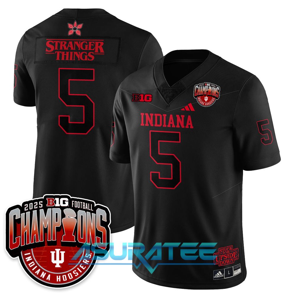 Indiana Hoosiers x Stranger Things 5 Big 10 Champions Football Jersey
