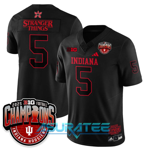 Indiana Hoosiers x Stranger Things 5 Big 10 Champions Football Jersey