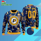 Personalized Indiana Pacers Gingerbread Court Ugly Christmas Sweater