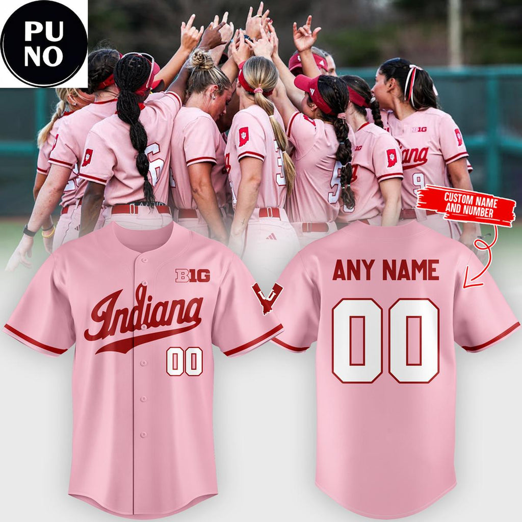 Indiana Softball 2026 Peach Vibes Personalized Baseball Jersey