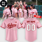 Indiana Softball 2026 Peach Vibes Personalized Baseball Jersey