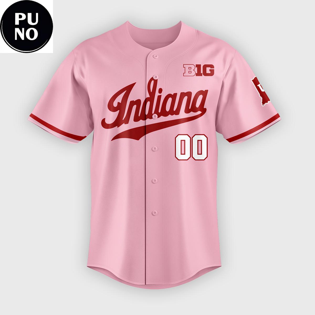 Indiana Softball 2026 Peach Vibes Personalized Baseball Jersey