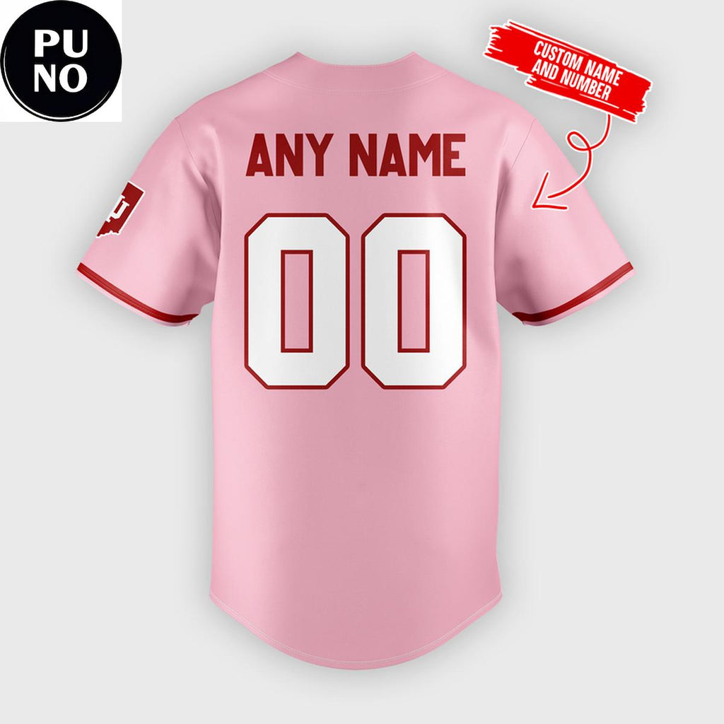 Indiana Softball 2026 Peach Vibes Personalized Baseball Jersey