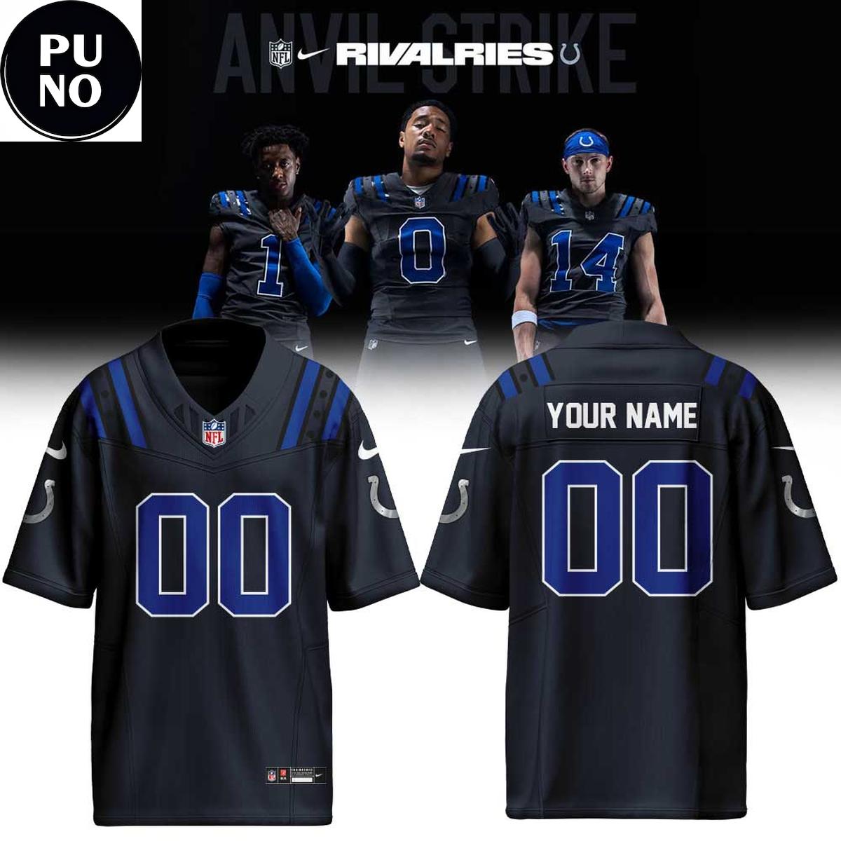 Indianapolis Colts Anvil Strike Rivalries 2026 Personalized Football Jersey