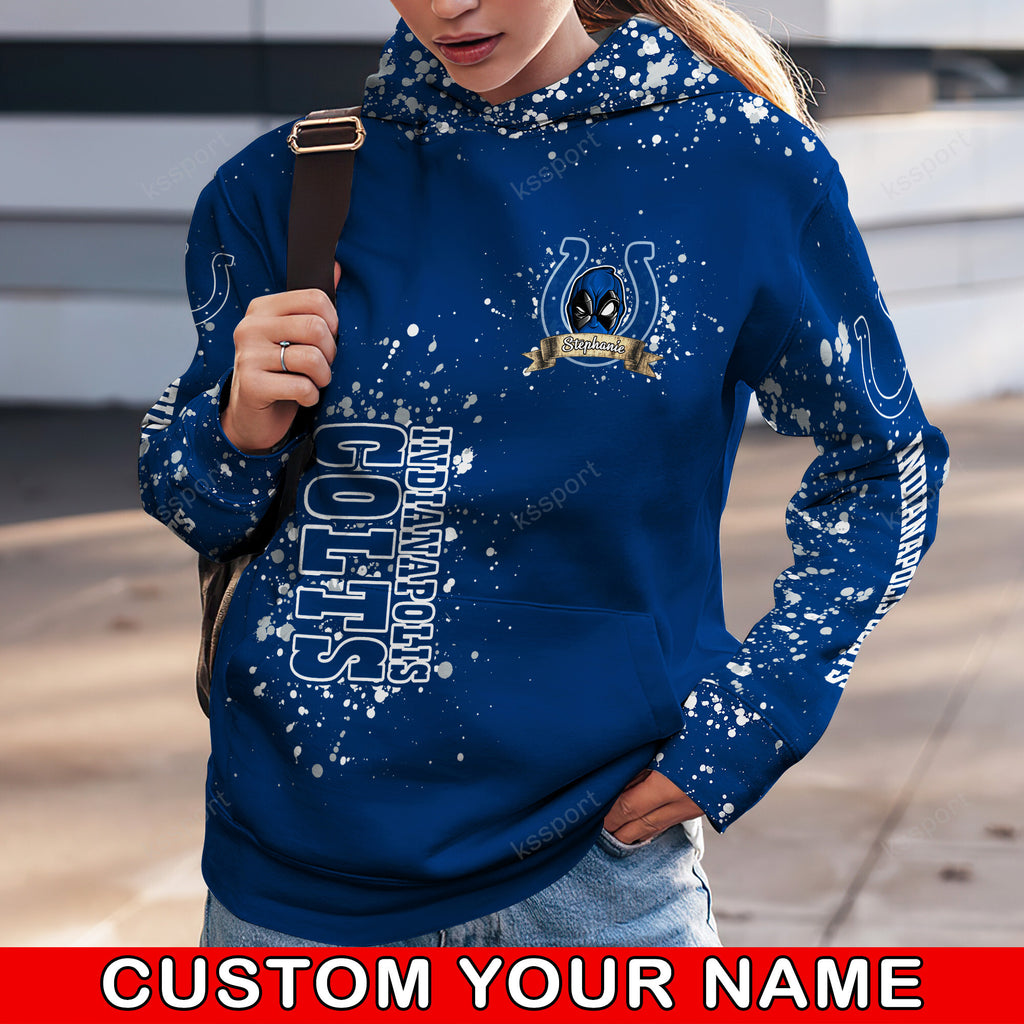 Custom NFL Indianapolis Colts Hoodie Leggings Rock Paper Scissors Throat Punch I Win Hoodie