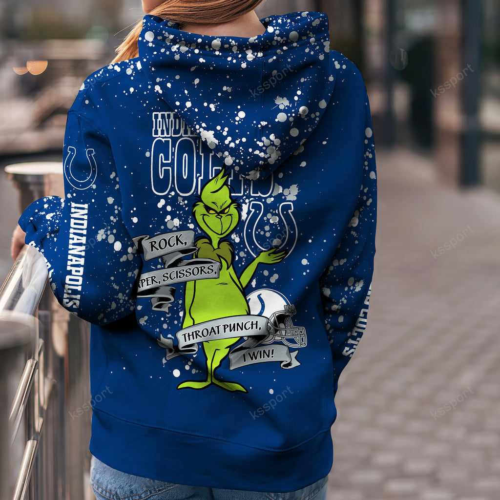 Custom NFL Dallas Cowboys Hoodie Leggings The Grinch Hoodie Rock Paper Scissors Throat Punch I Win