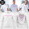 Inter Miami CF Pink Logo Pixel 2026 White Hoodie Shirt