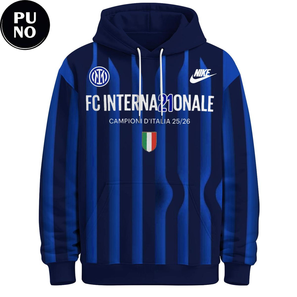 Inter Milan Campioni d’Italia 2026 Champions Signature Hoodie T-Shirt