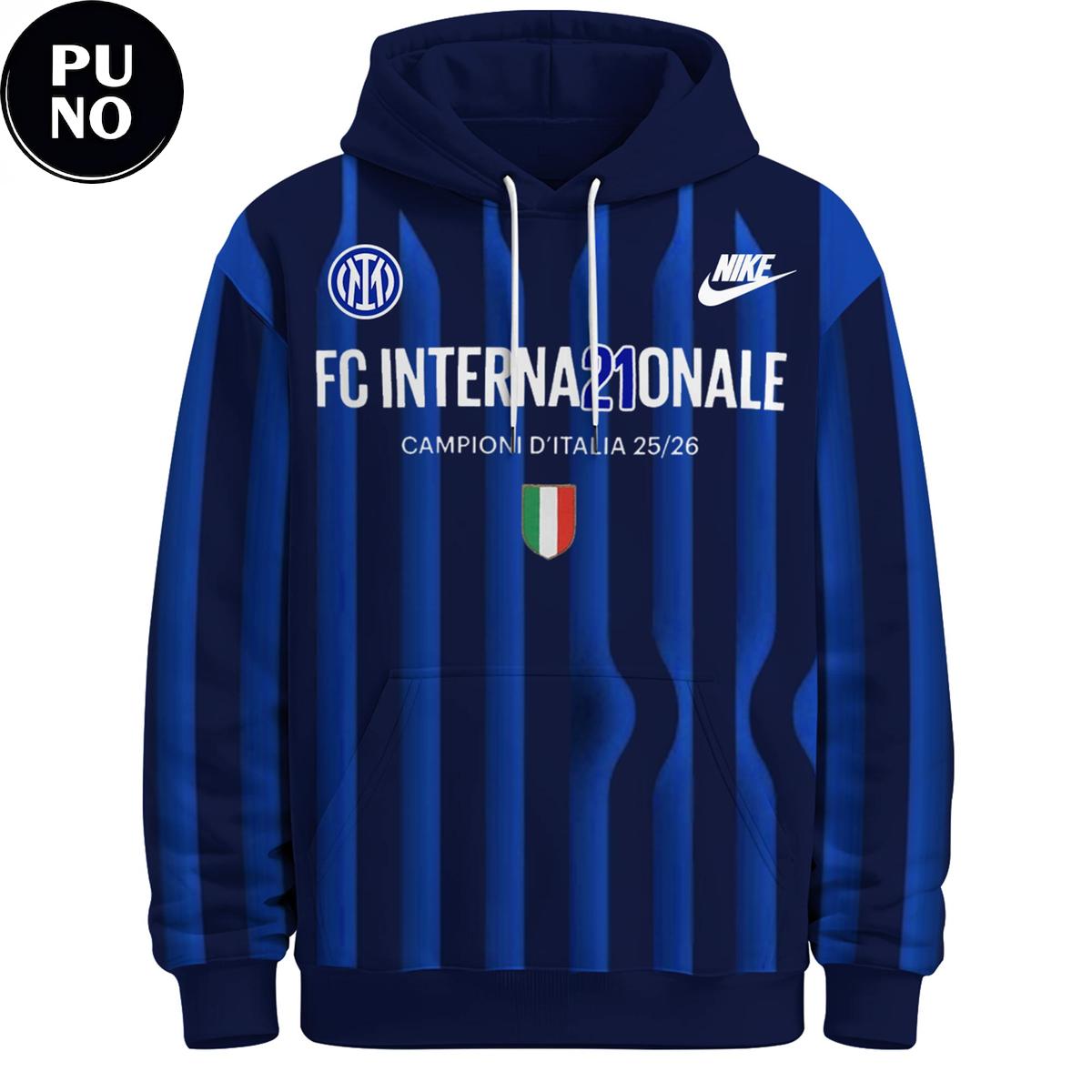 Inter Milan Campioni d’Italia 2026 Champions Signature Hoodie T-Shirt