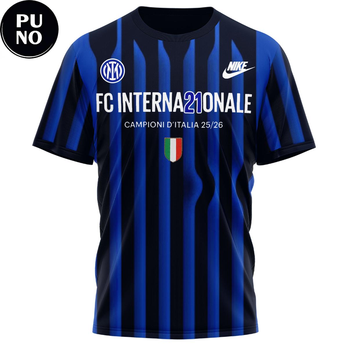 Inter Milan Campioni d’Italia 2026 Champions Signature Hoodie T-Shirt