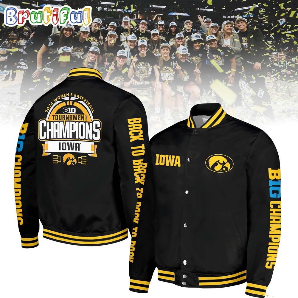 Iowa Hawkeyes 2024 Big Ten Women’s Basketball Conference Tournament Champions Jacket