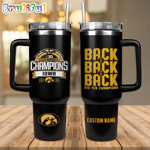 Iowa Hawkeyes 2024 Big Ten Women’s Basketball Conference Tournament Champions Stanley Tumbler 40oz