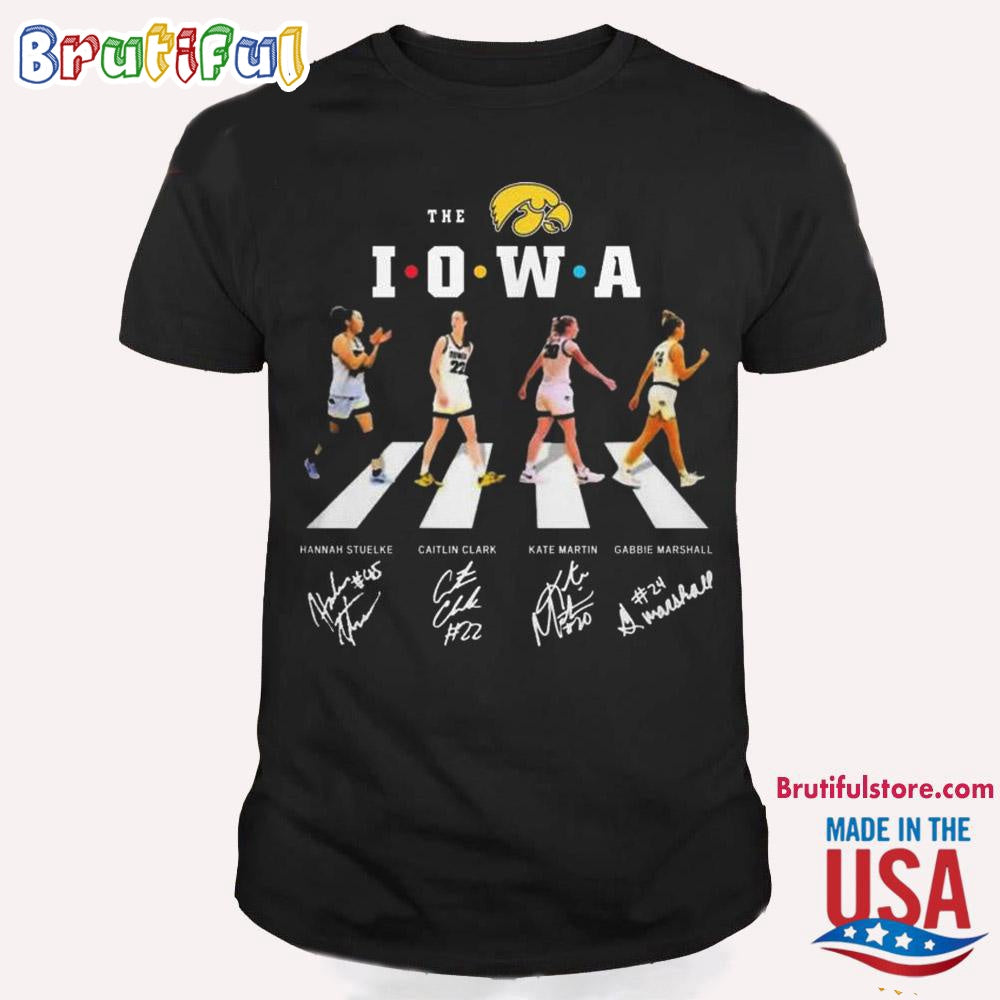 Iowa Hawkeyes 2024 Women’s Basketball Abbey Road Signatures T Shirt