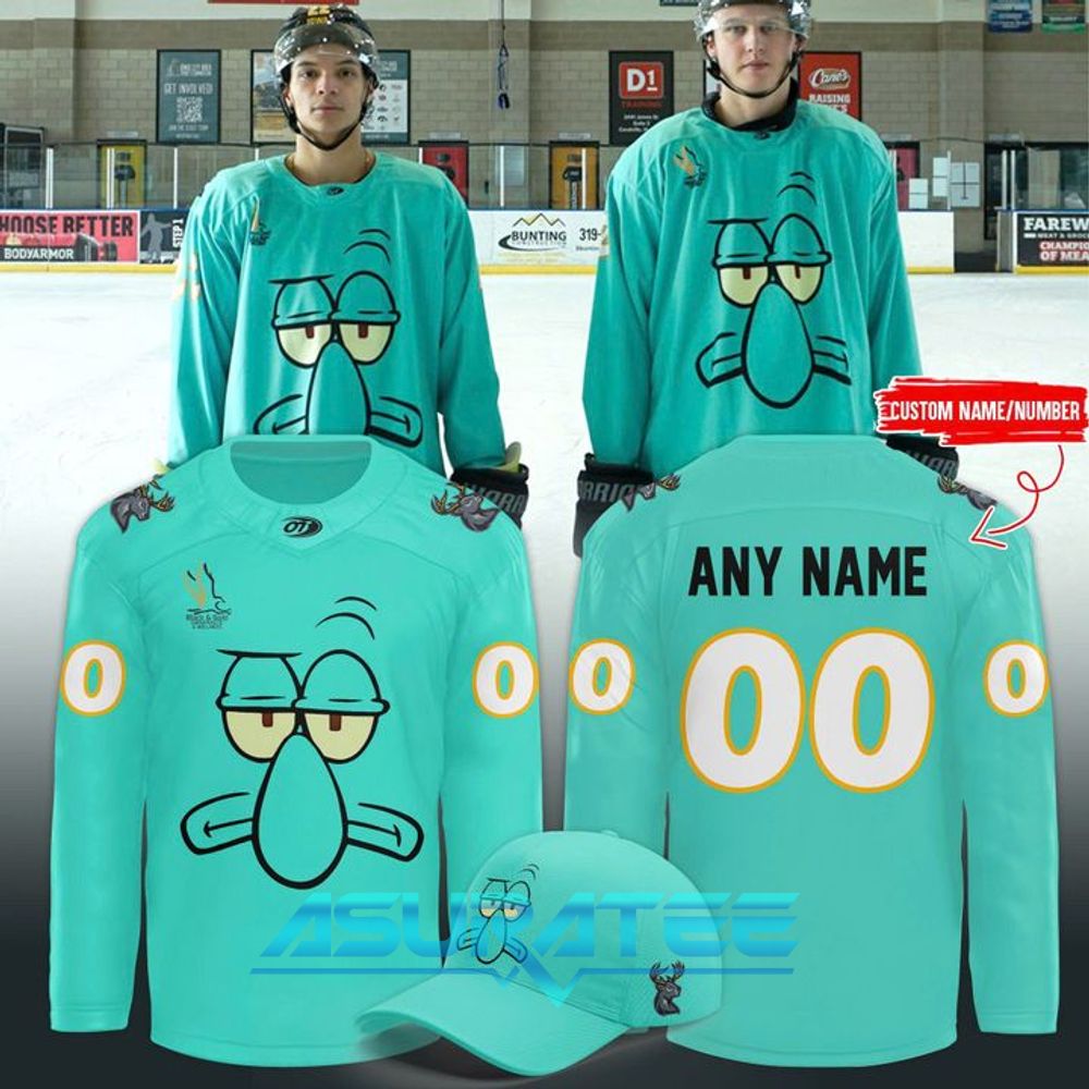 Iowa Heartlanders x Squidward 2025 Special Hockey Jersey