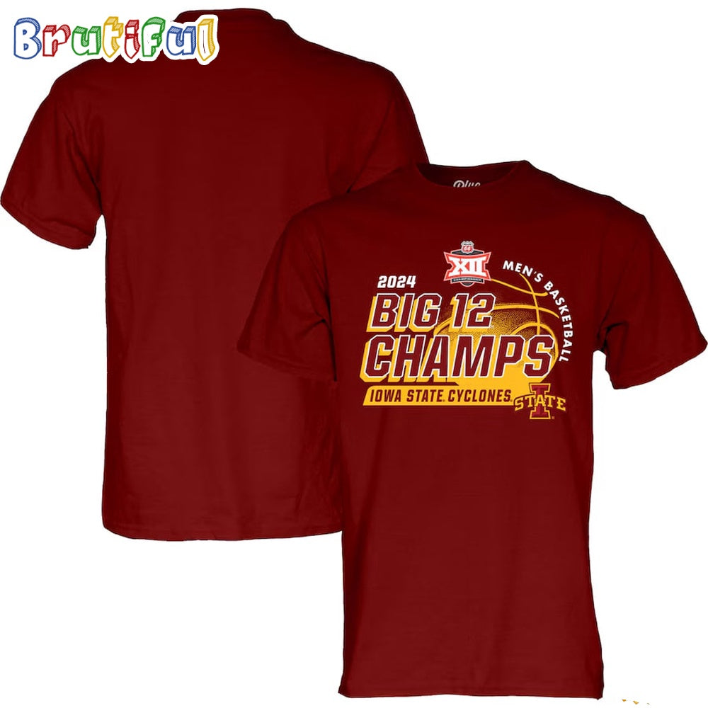 Iowa State Cyclones 2024 Big 12 Men’s Basketball Conference Tournament Champions Locker Room Unisex T-Shirt