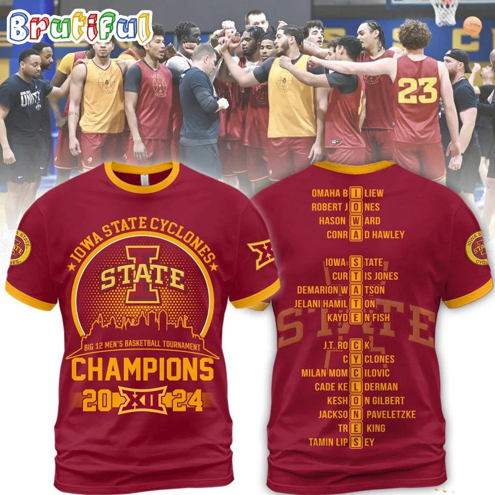 Iowa State Cyclones 2024 Big 12 Men’s Basketball Conference Tournament Champions Hoodie T-Shirt