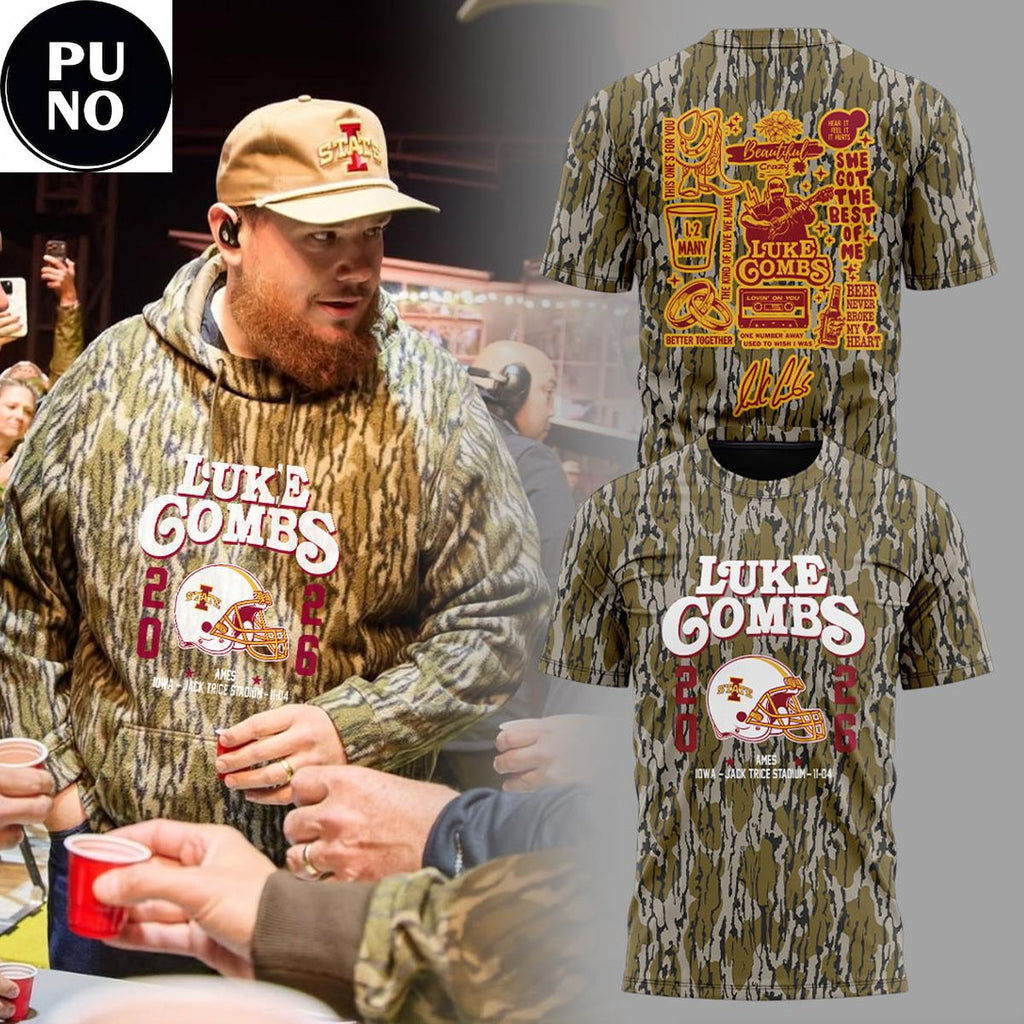 Iowa State x Luke Combs My Kinda Saturday Night Tour 2026 Camo Hoodie T-Shirt