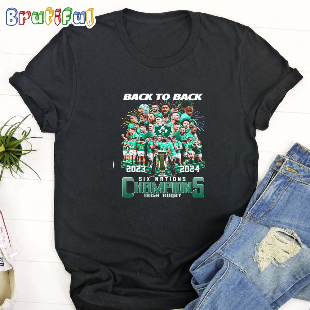 Irish Rugby 2024 Back To Back Champions T Shirt
