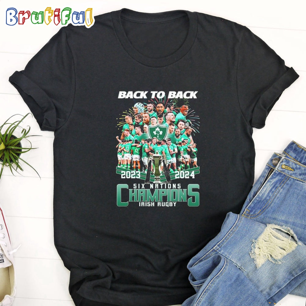 Irish Rugby 2024 Back To Back Six Nations Champions T Shirt
