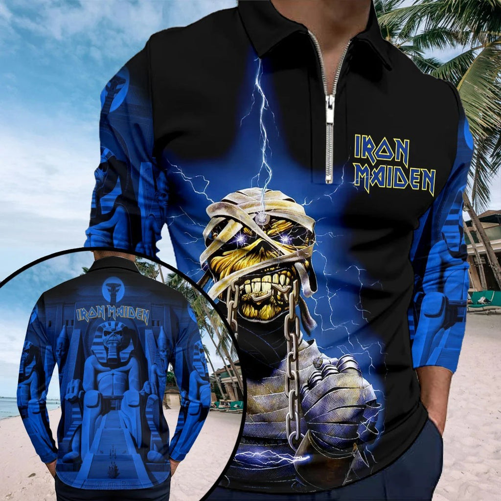 Iron Maiden Powerslave Zip Polo Shirt – HOATT26874